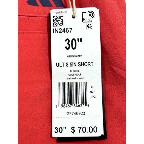 Adidas Men’s Golf Shorts Ultimate 365 30” Salmon 8.5” Regular Fit Pockets Loops - Picture 4 of 16